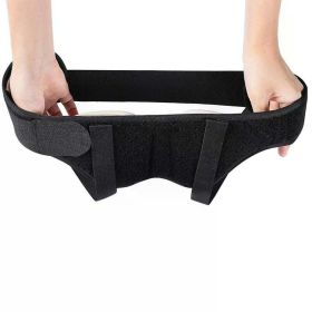 Adjustable Adult Hernia Belt Man Inguinal Groin Support Inflatable Hernia Bag with 2 Removable Compression Pads Pain Relief (Color: Black, size: XL)