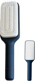 Scalp Massager, Brush Master Self-Cleaning Hairbrush, Scalp Scrubber with Soft Silicone Bristles Scalp Massager Shampoo Brush Tool (Color: navy blue)